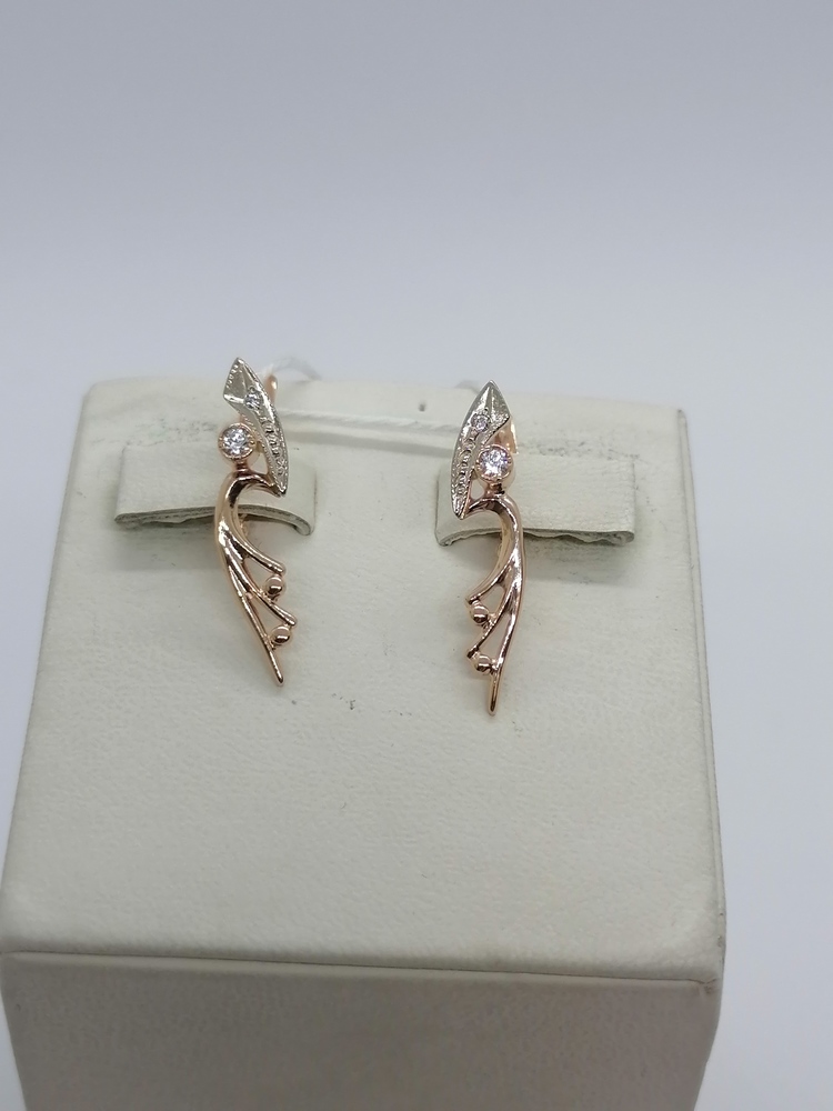 СКМИ585 СЕРЬГИ С КАМНЯМИ (Au 585)