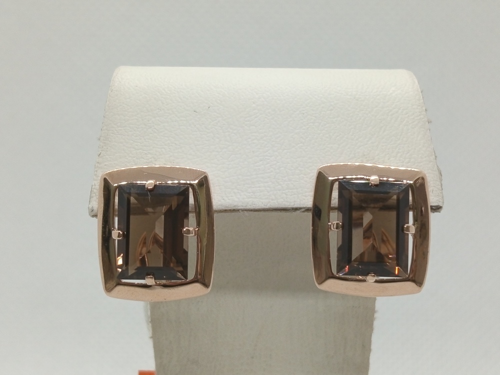 СКМ585 СЕРЬГИ С КАМНЕМ (Au 585)