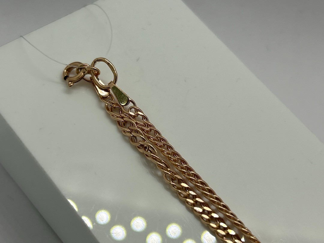 ЦЕПЬ ПУСТОТЕЛАЯ Ромб двойной (Au 585)