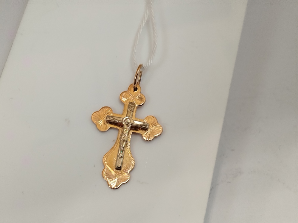 ПОДКБК585 ПОДВЕСКА КРЕСТ БЕЗ КАМНЯ (Au 585)