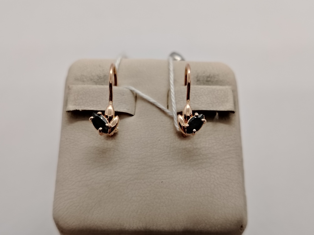 СКМ585 СЕРЬГИ С КАМНЕМ (Au 585)