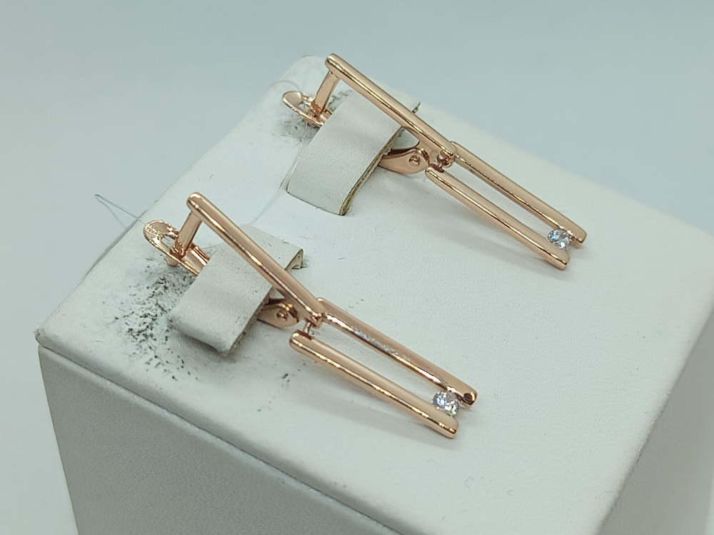 01-217388 СЕРЬГИ С КАМНЕМ (Au 585)