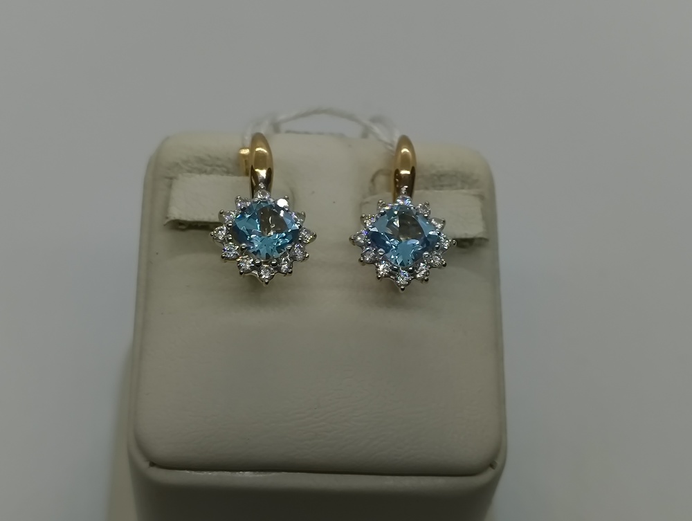 СКМИ585 СЕРЬГИ С КАМНЯМИ (Au 585)