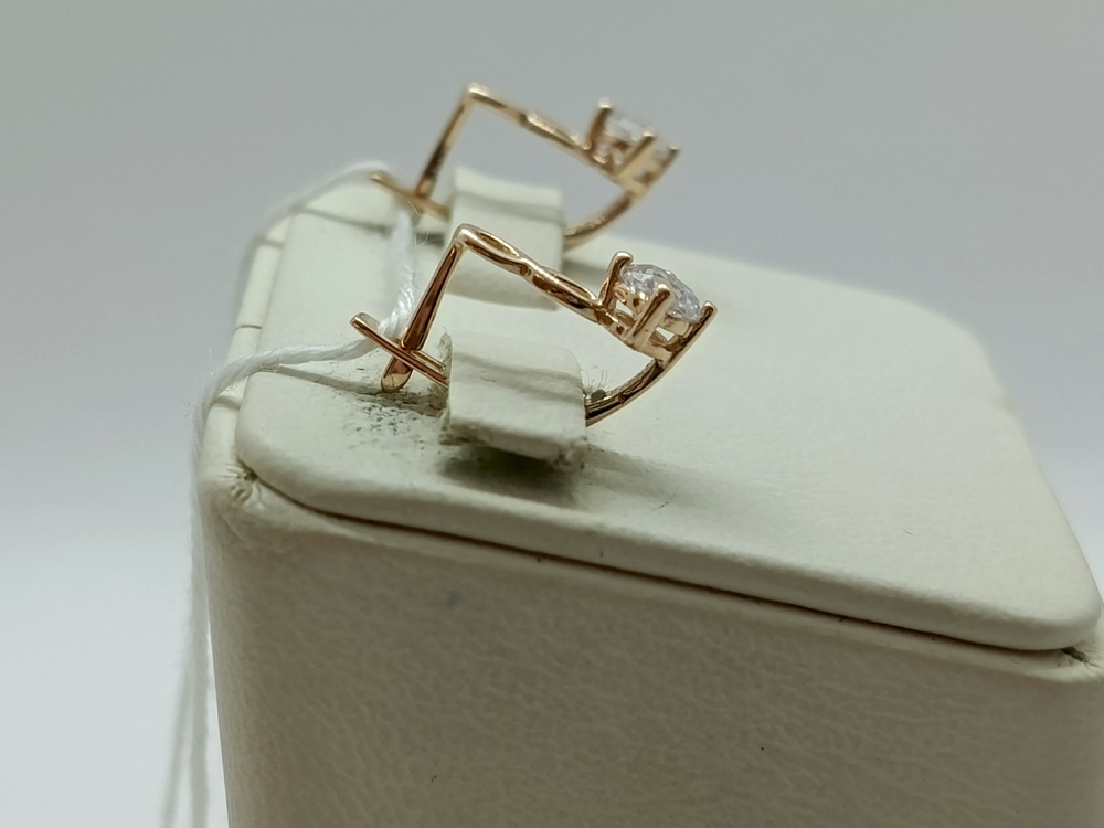 СКМ585 СЕРЬГИ С КАМНЕМ (Au 585)