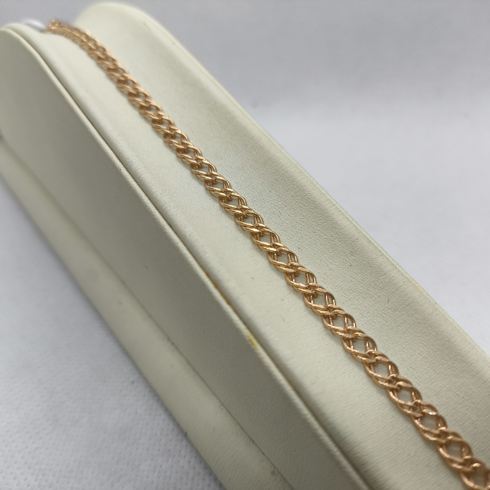 БРАСЛЕТ ПУСТОТЕЛЫЙ Ромб двойной Au 585