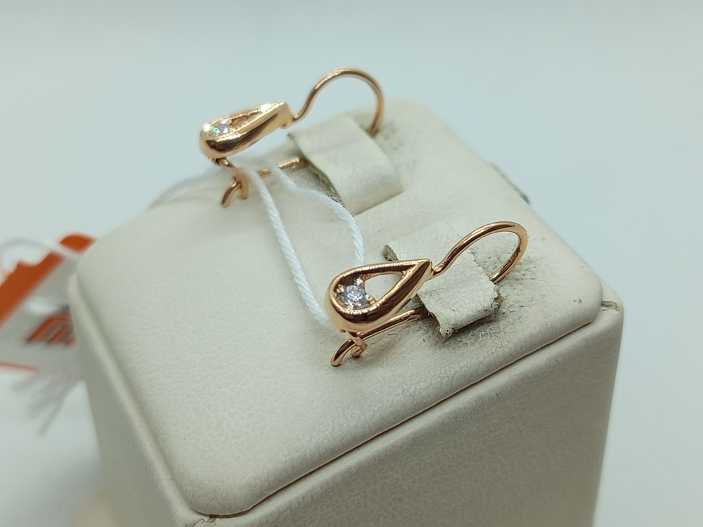 СКМ585 СЕРЬГИ С КАМНЕМ (Au 585)