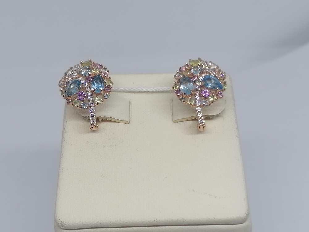 СКМИ585 СЕРЬГИ С КАМНЯМИ (Au 585)