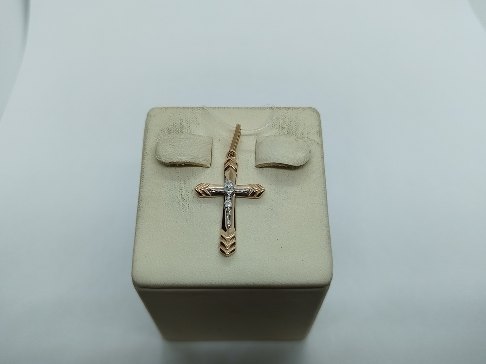 00-63-0174-00 ПОДВЕСКА КРЕСТ без камня (Au 585)