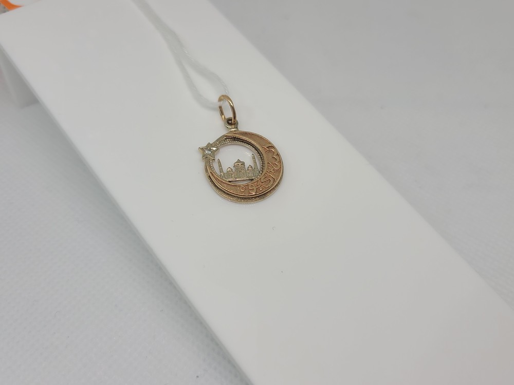 ПОДМКМ585 ПОДВЕСКА МЕЧЕТЬ С КАМНЕМ (Au 585)