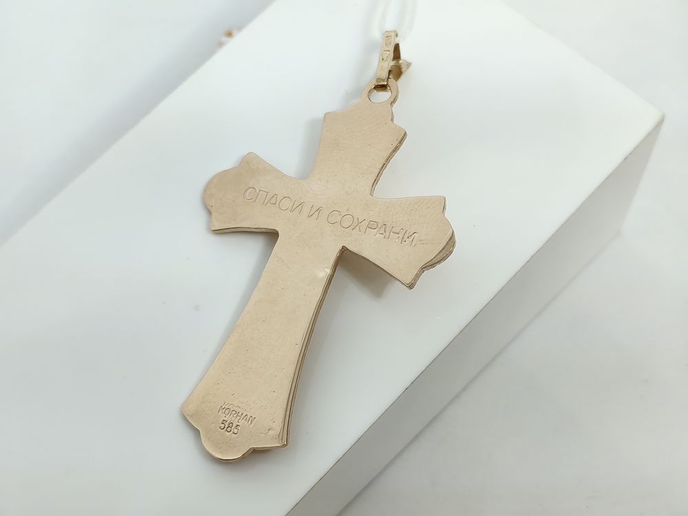 ПОДВЕСКА КРЕСТ БЕЗ КАМНЯ (Au 585)