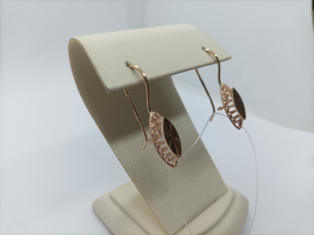 2655А СЕРЬГИ ПЕТЕЛЬКА без камня (Au 585)