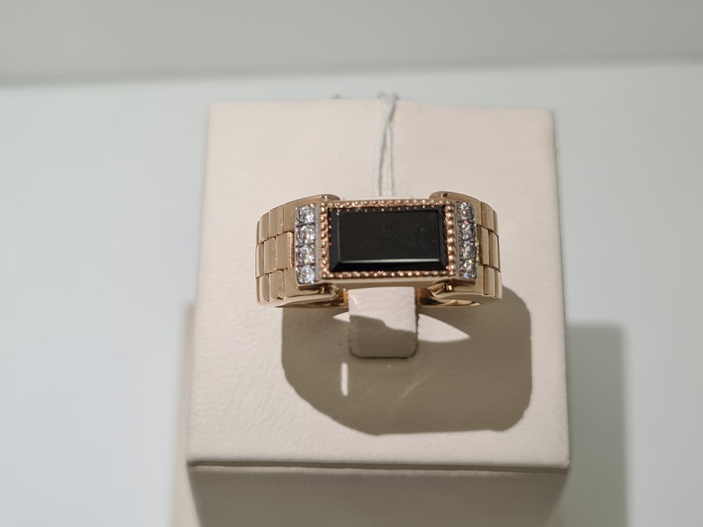 КОЛЬЦО ПЕЧАТКА с камнями (Au 585)