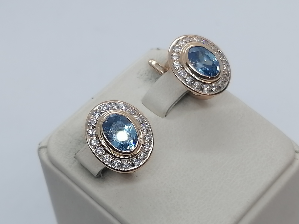 СКМИ585 СЕРЬГИ С КАМНЯМИ (Au 585)