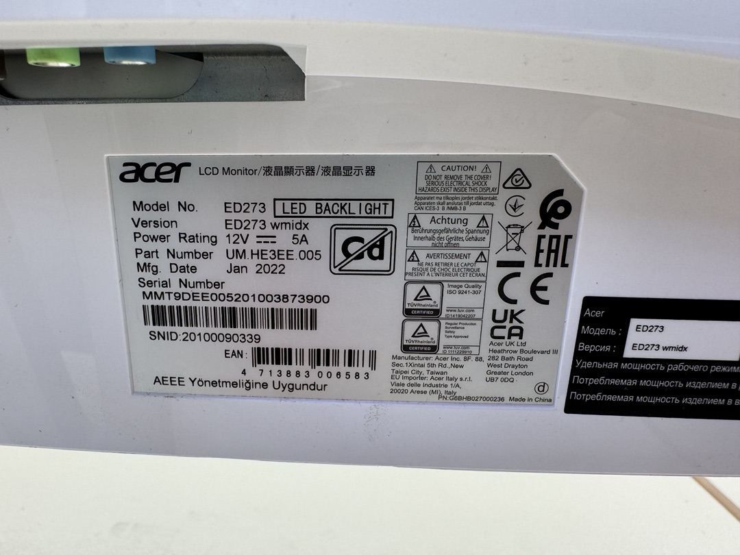 Монитор Acer ED273wmidx27