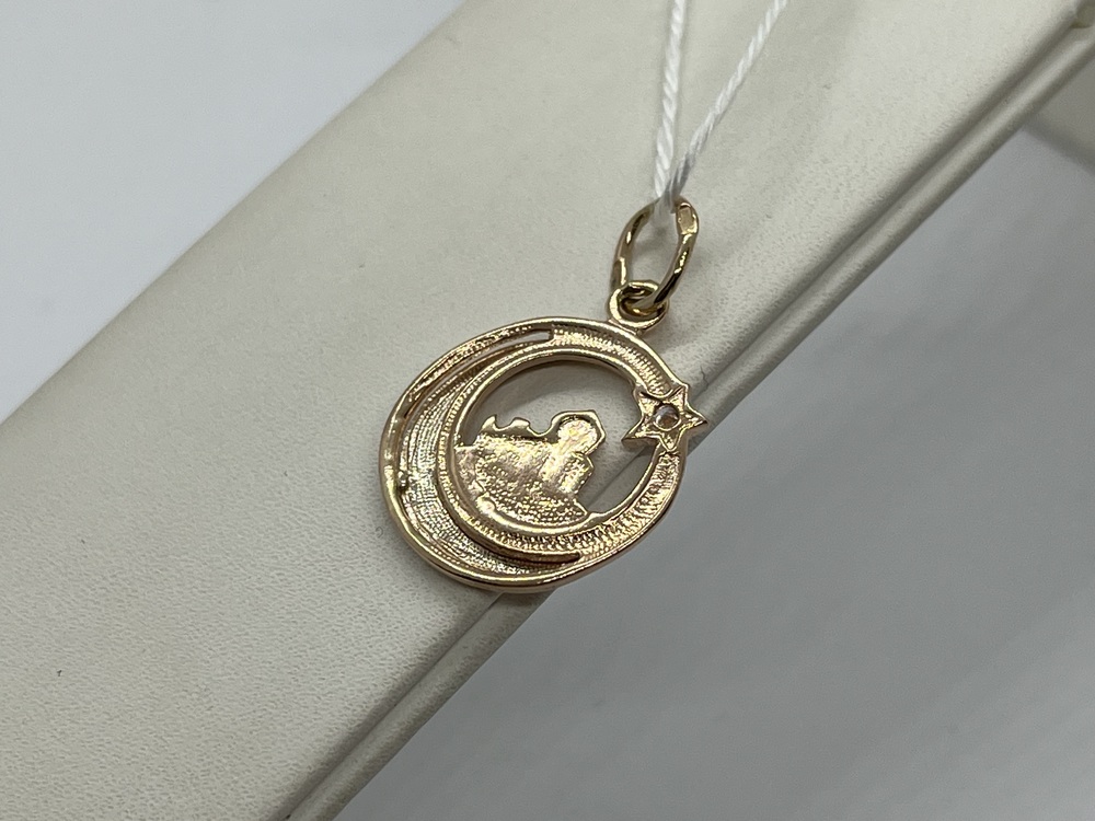 ПОДМКМ585 ПОДВЕСКА МЕЧЕТЬ С КАМНЕМ (Au 585)