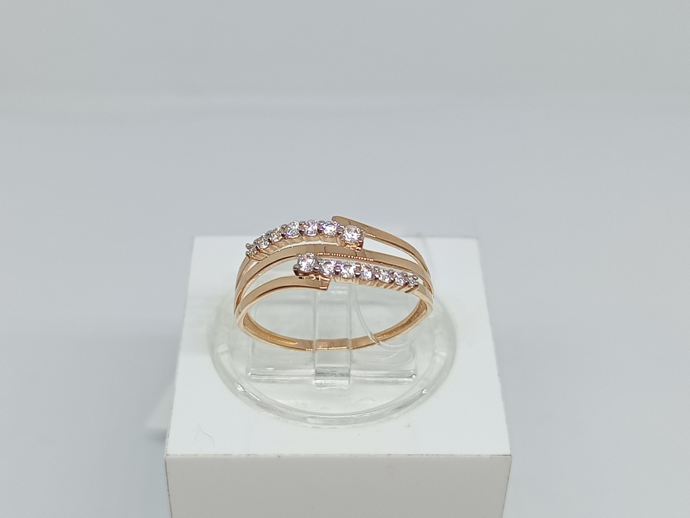 КОЛЬЦО С КАМНЯМИ (Au 585)