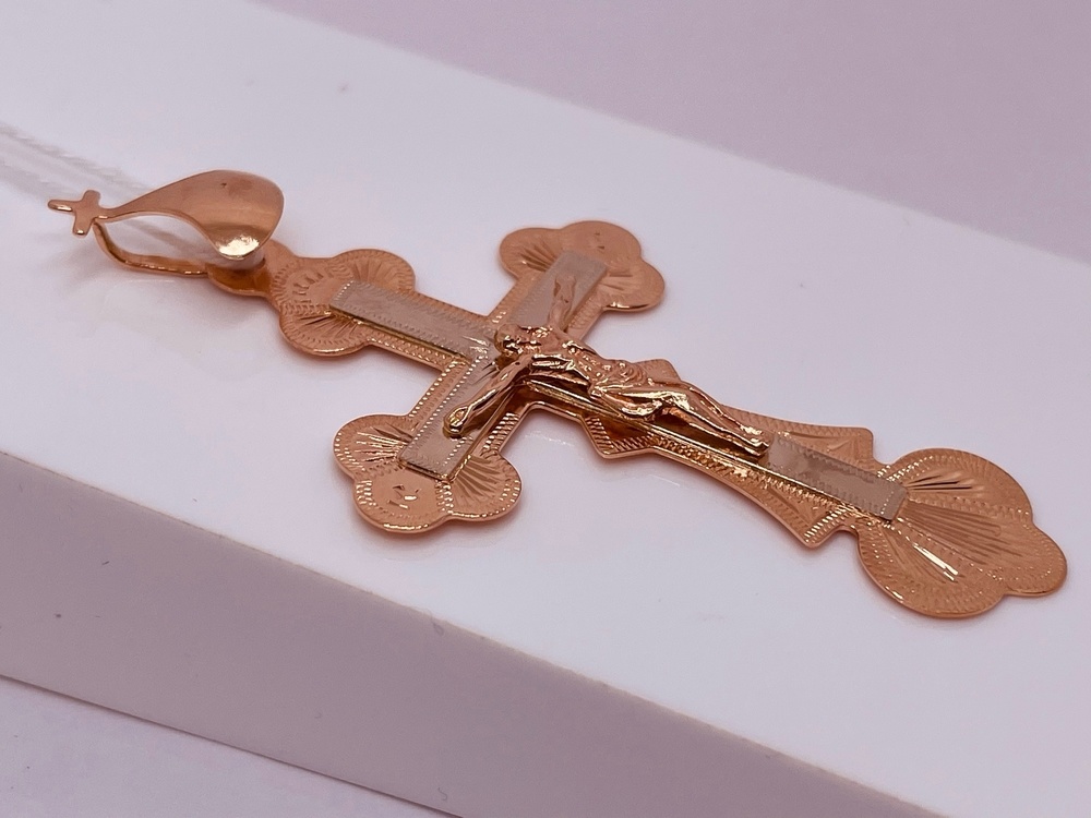 ПОДВЕСКА КРЕСТ БЕЗ КАМНЯ (Au 585)