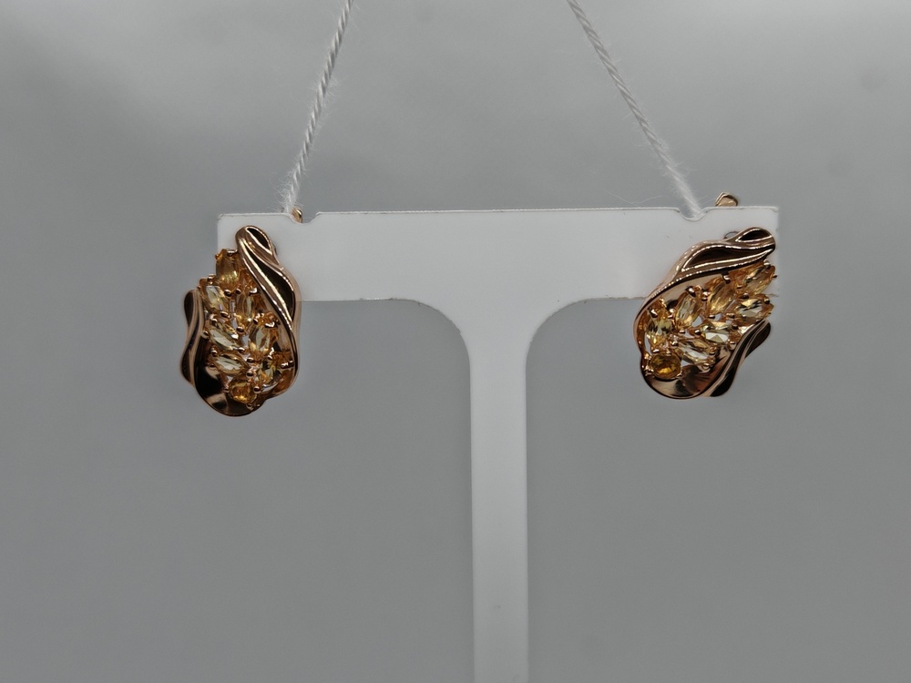 СКМИ585 СЕРЬГИ С КАМНЯМИ (Au 585)