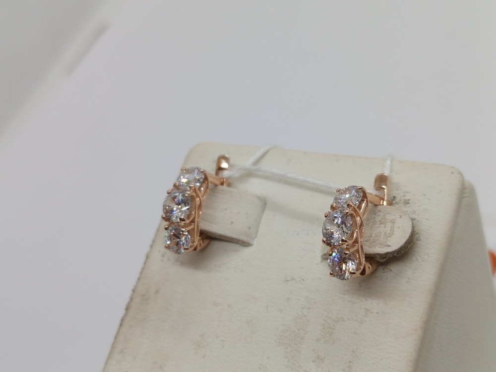 СКМИ585 СЕРЬГИ С КАМНЯМИ (Au 585)