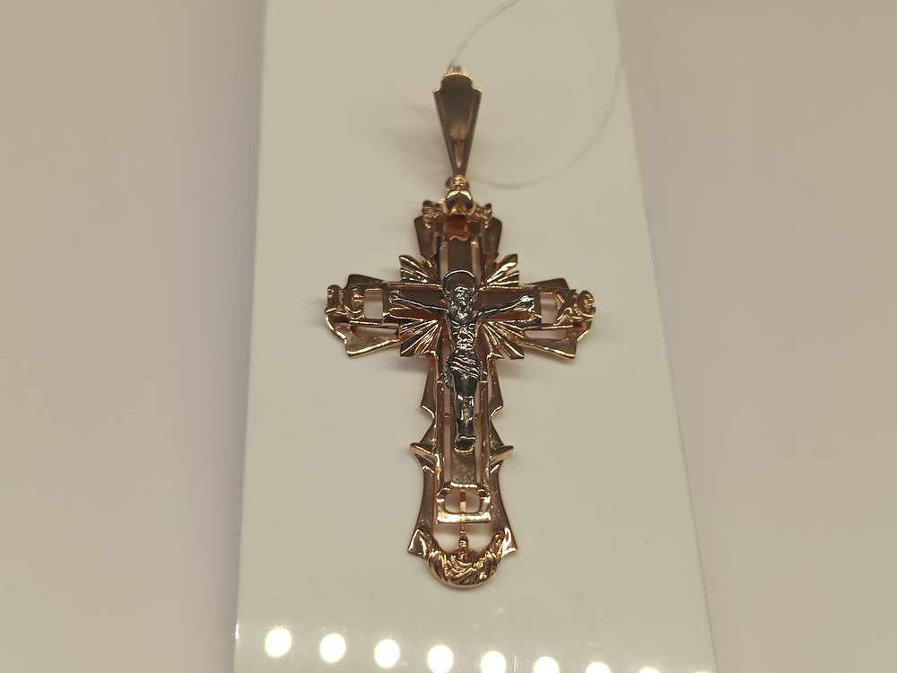 132001 ПОДВЕСКА КРЕСТ без камня (Au 585)