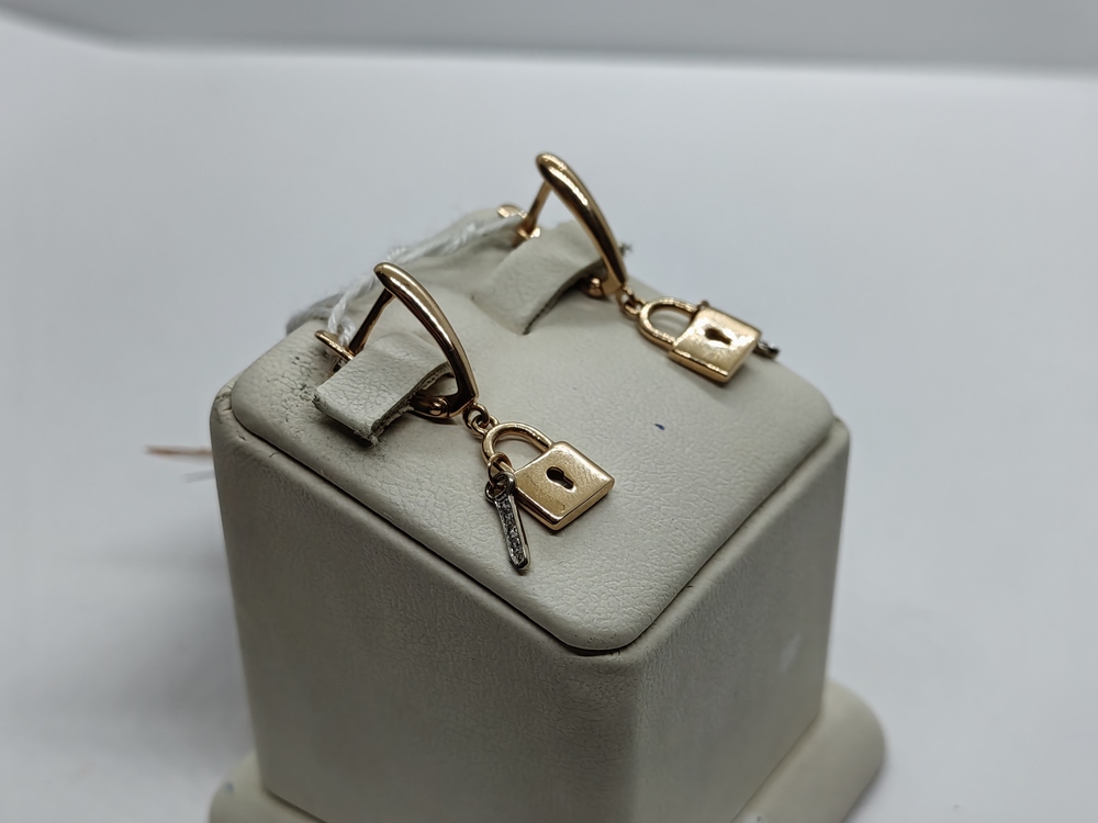 СКМИ585 СЕРЬГИ С КАМНЯМИ (Au 585)