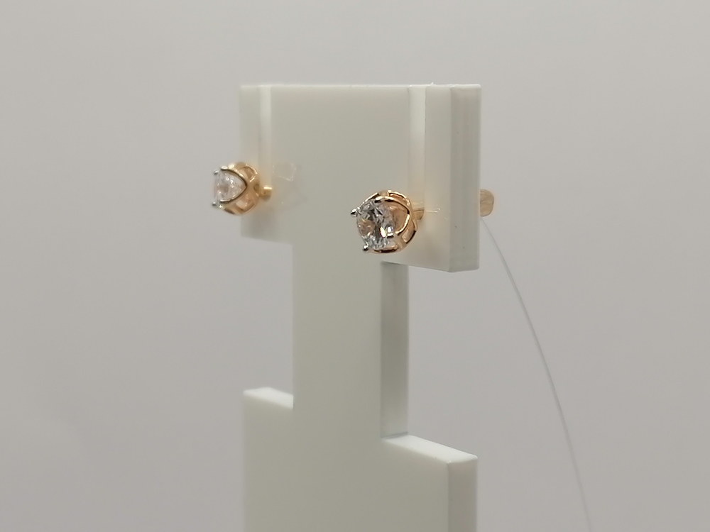 СЕРЬГИ ПУСЕТЫ с камнем (Au 585)