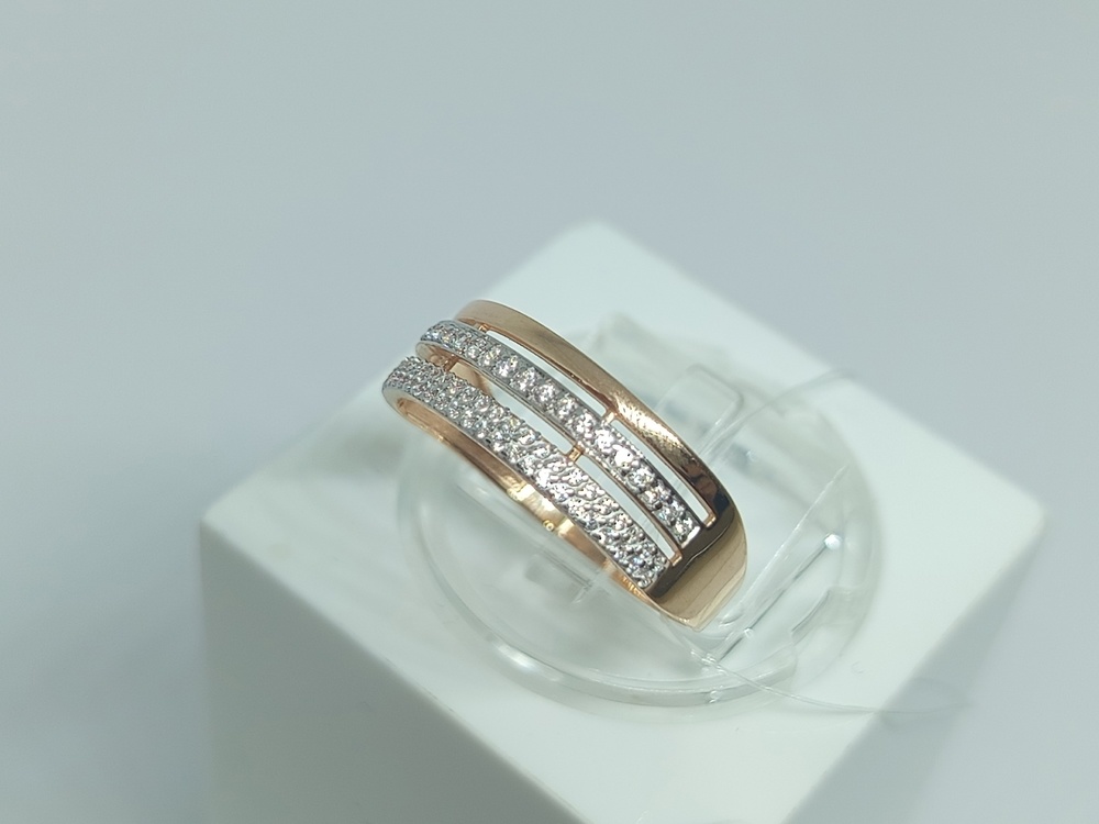 КОЛЬЦО С КАМНЯМИ (Au 585)