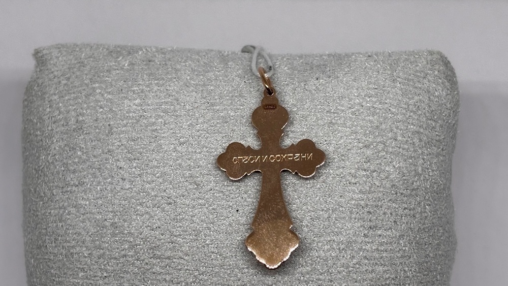 ПОДВЕСКА КРЕСТ БЕЗ КАМНЯ (Au 585)