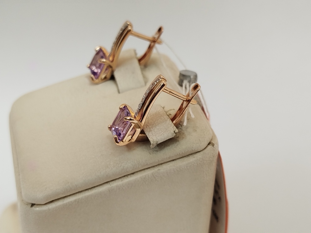 СКМИ585 СЕРЬГИ С КАМНЯМИ (Au 585)