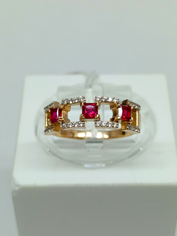 КОЛКМИ585 КОЛЬЦО С КАМНЯМИ (Au 585)