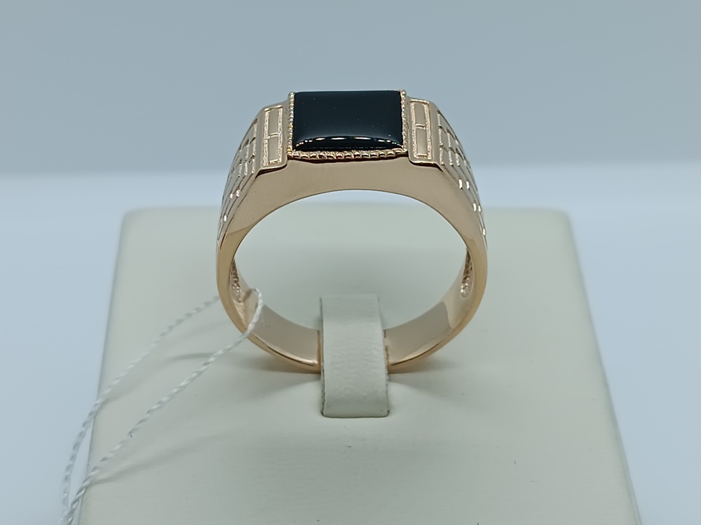 КМ-369_з КОЛЬЦО ПЕЧАТКА с камнем (Au 585)