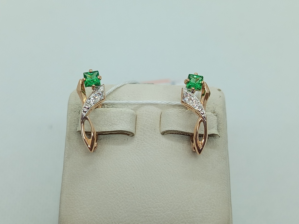 СКМИ585 СЕРЬГИ С КАМНЯМИ (Au 585)