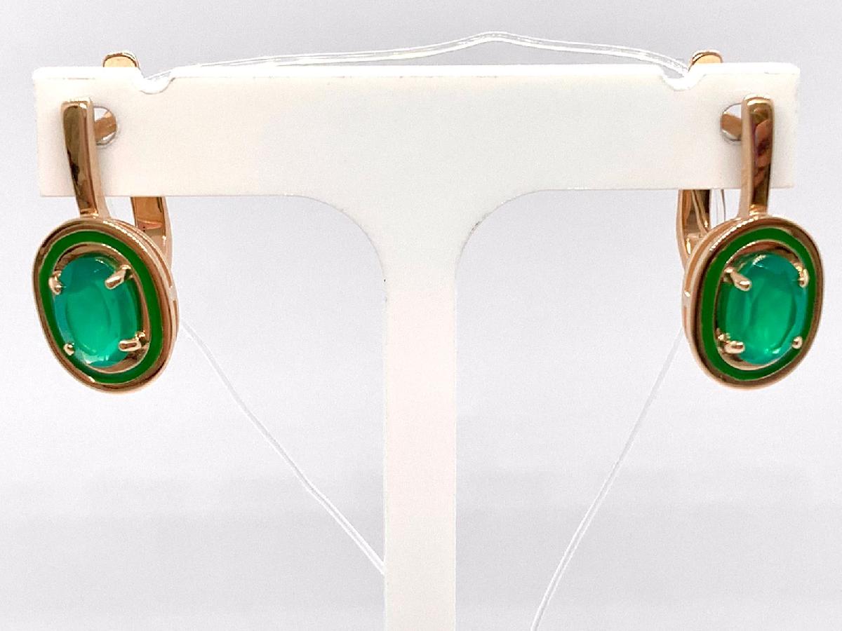 СЕРЬГИ С КАМНЕМ (Au 585)