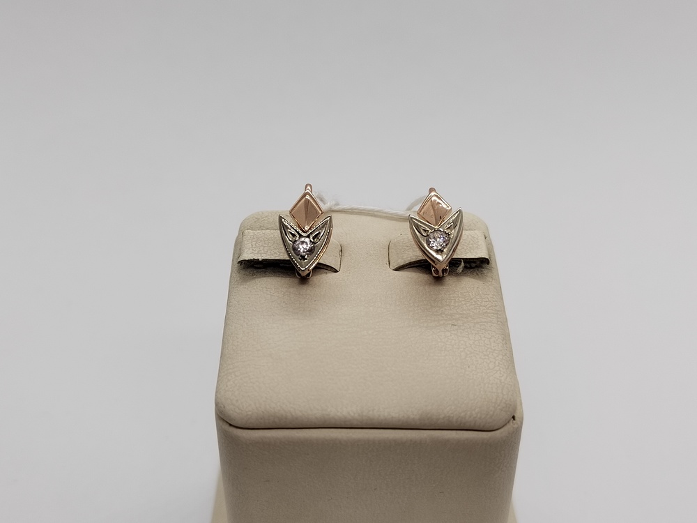 СКМ585 СЕРЬГИ С КАМНЕМ (Au 585)