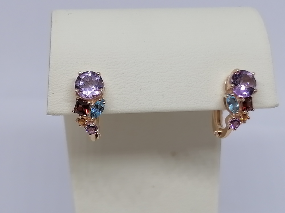 СКМИ585 СЕРЬГИ С КАМНЯМИ (Au 585)