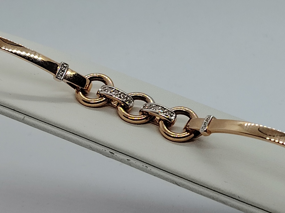 БРАСЛЕТ ФАНТАЗИЯ с камнями (Au 585)