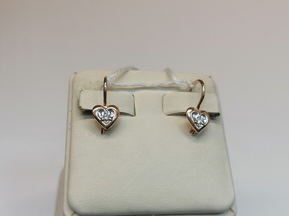 СКМ585 СЕРЬГИ С КАМНЕМ (Au 585)