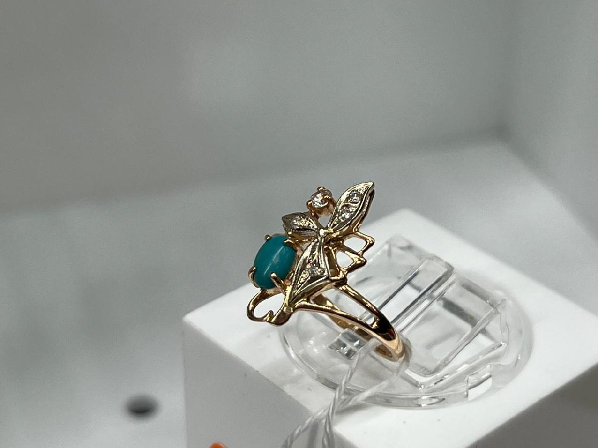 КОЛЬЦО С КАМНЯМИ (Au 585)