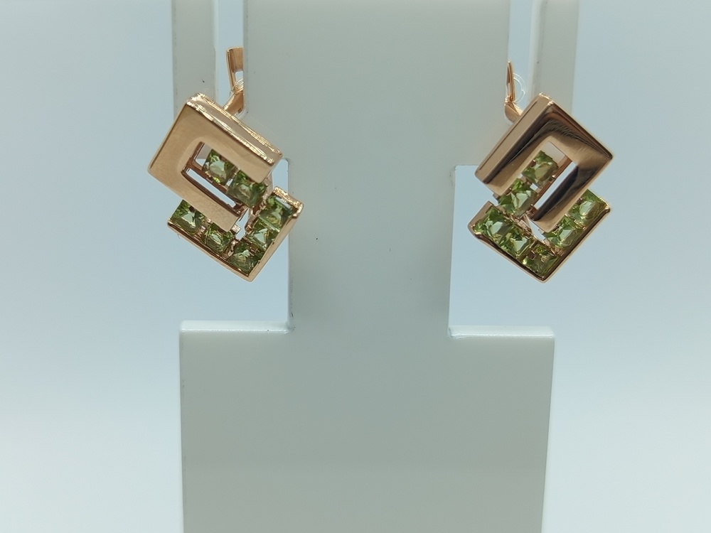 СЕРЬГИ ХРИЗОЛИТ (Au 585)