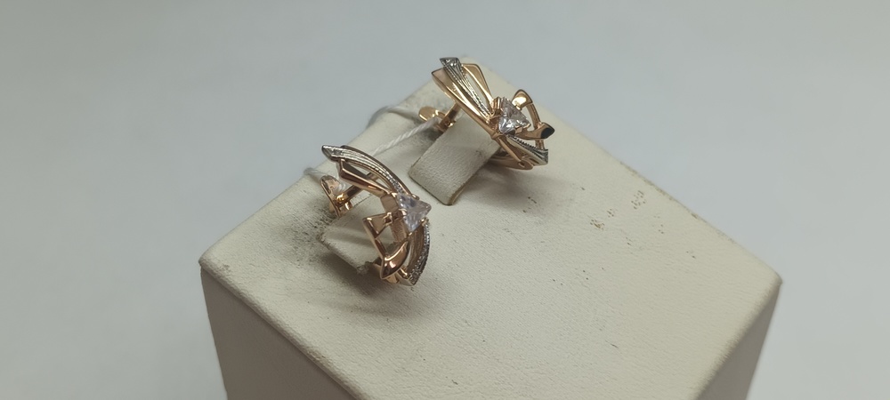 СКМИ585 СЕРЬГИ С КАМНЯМИ (Au 585)