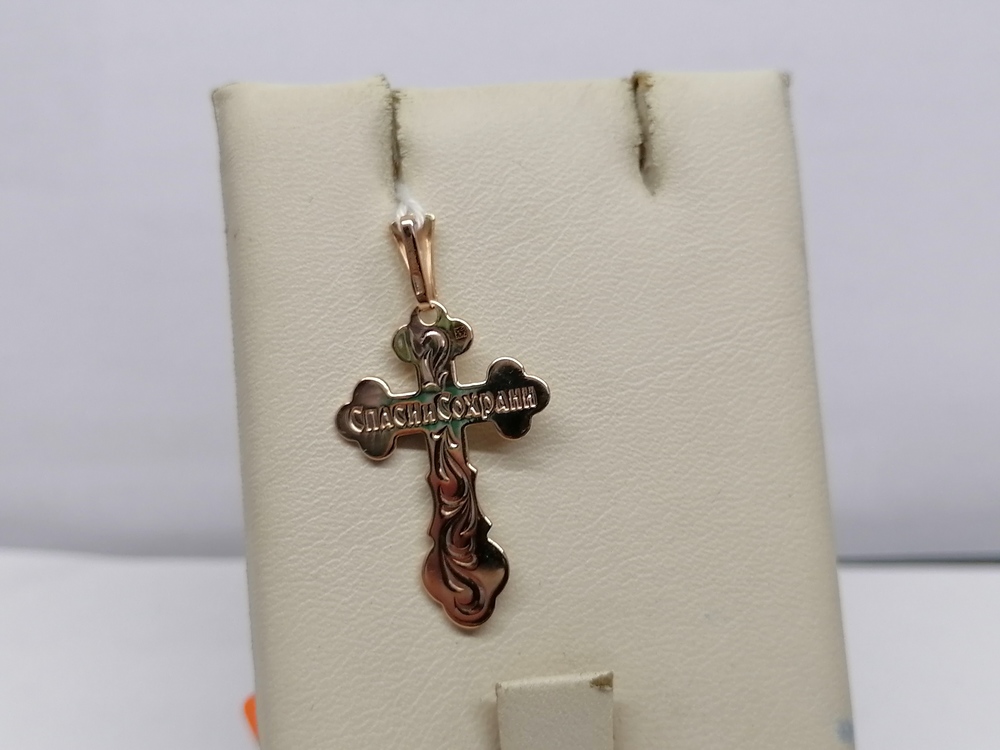 ПОДКБК585 ПОДВЕСКА КРЕСТ БЕЗ КАМНЯ (Au 585)