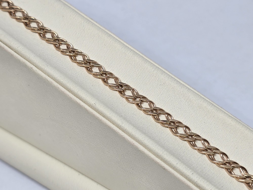 БРАСЛЕТ ПУСТОТЕЛЫЙ Ромб двойной Au 585