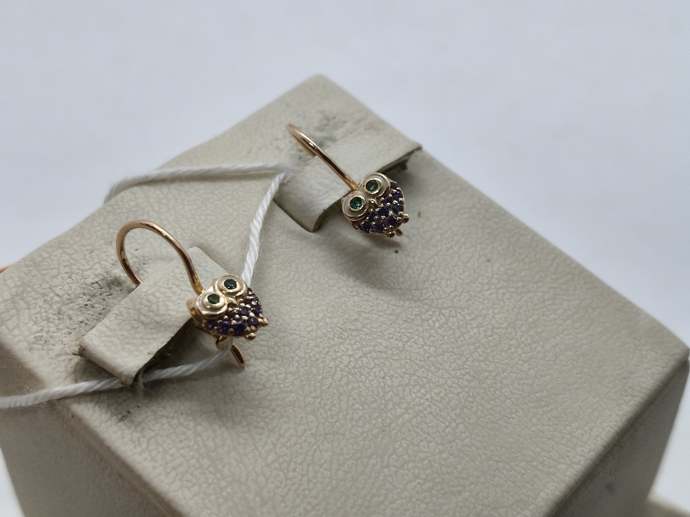 СКМИ585 СЕРЬГИ С КАМНЯМИ (Au 585)