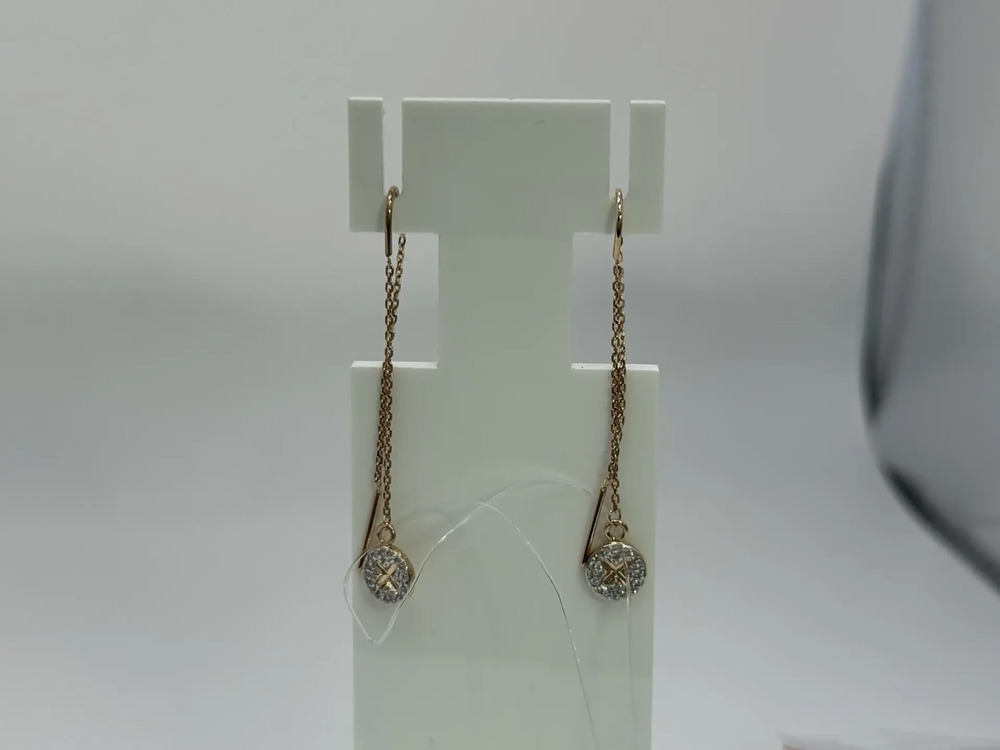 СЕРЬГИ ПРОДЕВКИ с камнями (Au 585)