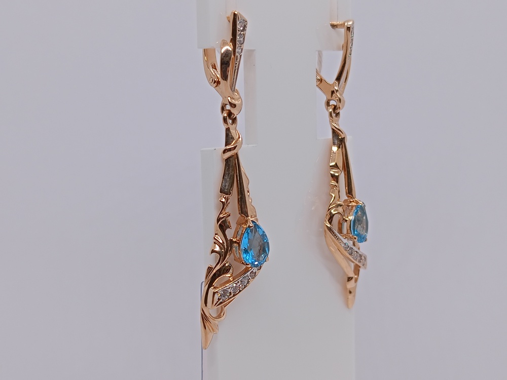 СКМИ585 СЕРЬГИ С КАМНЯМИ (Au 585)