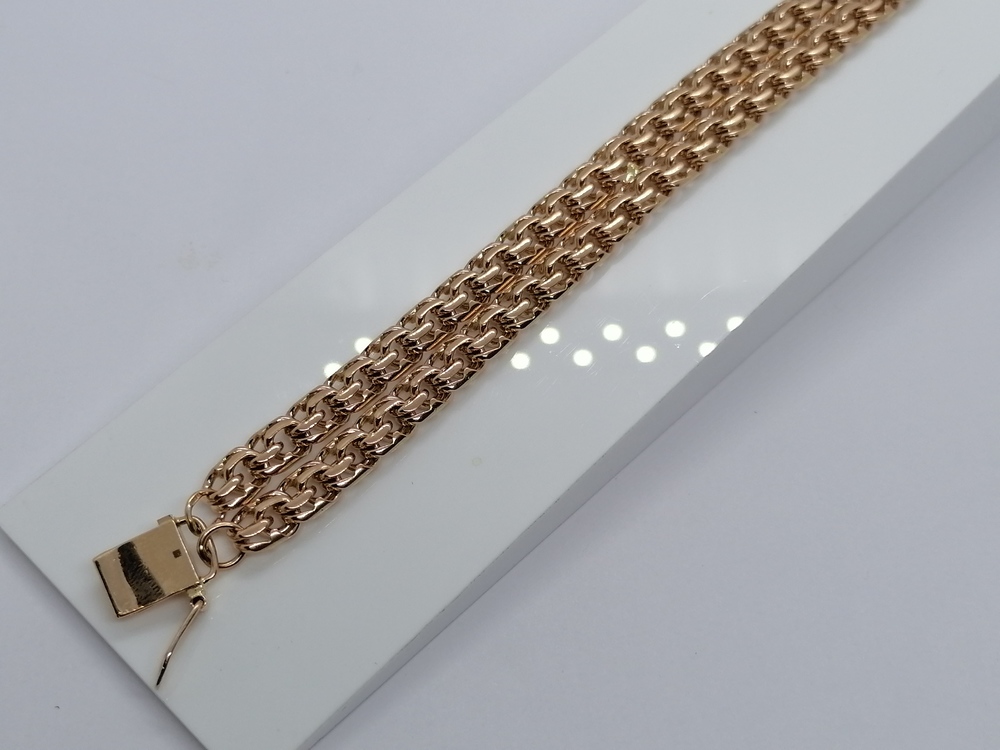 БЛБ585 БРАСЛЕТ ПОЛНОВЕСНЫЙ Бисмарк (Au 585)