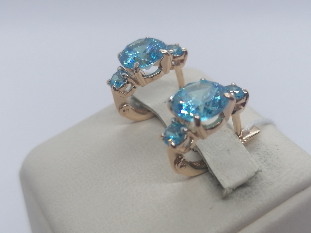 СКМИ585 СЕРЬГИ С КАМНЯМИ (Au 585)