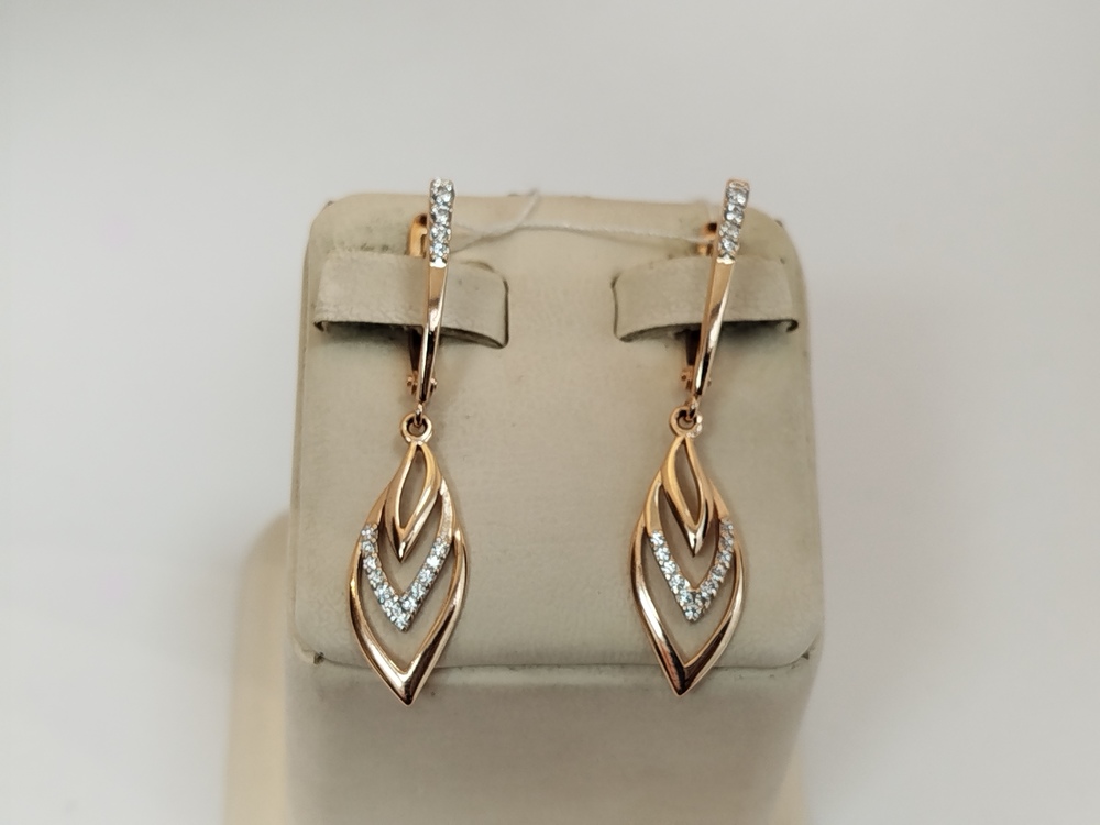 СКМИ585 СЕРЬГИ С КАМНЯМИ (Au 585)