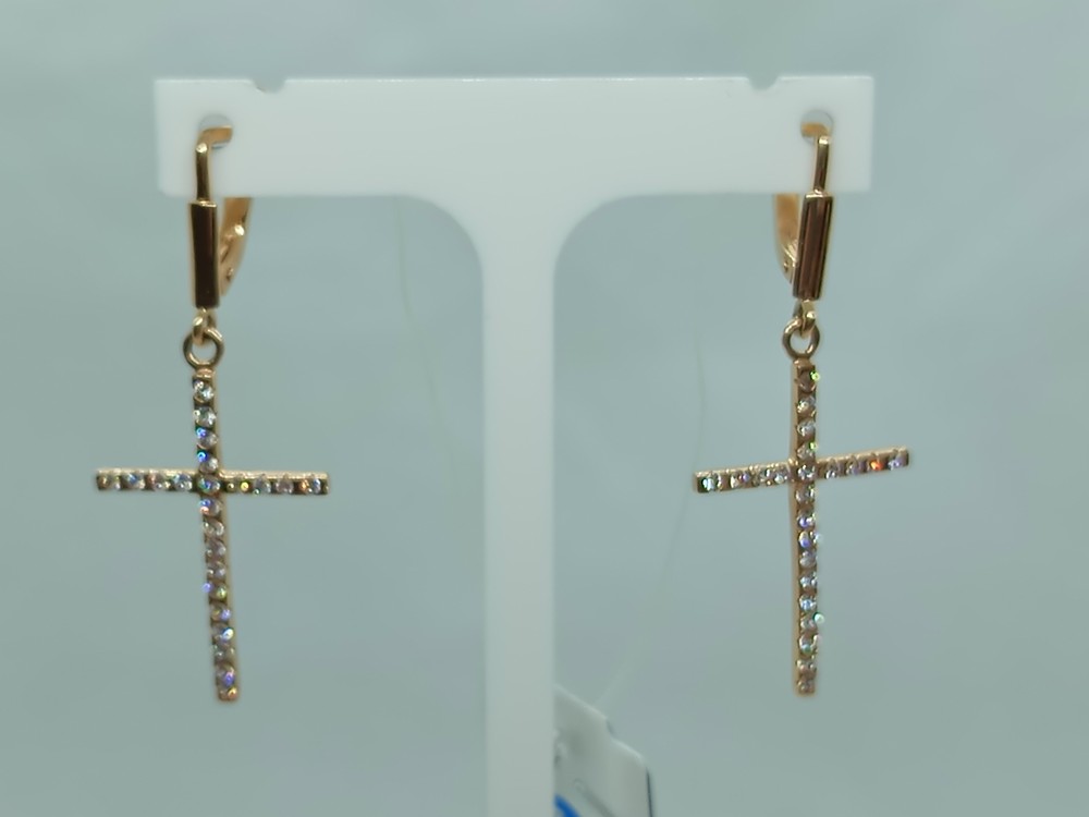 12168 СЕРЬГИ С КАМНЯМИ (Au 585)