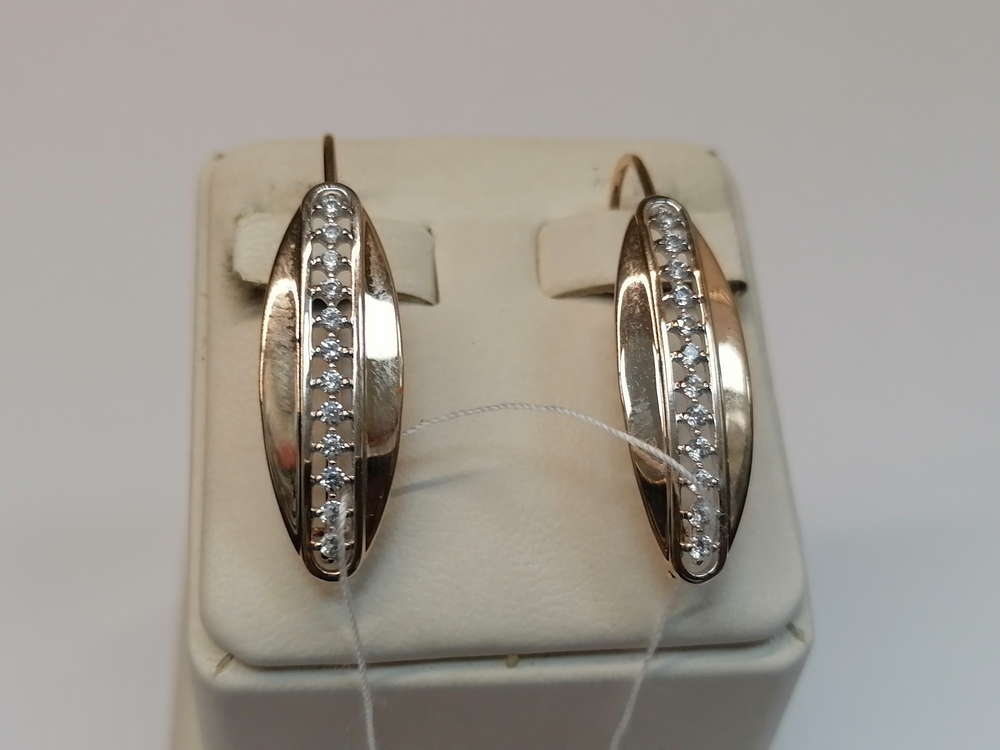 СКМИ585 СЕРЬГИ С КАМНЯМИ (Au 585)